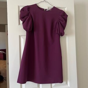 Alice and Olivia size 4 Hanita Puff Sleeve dress, color boysnberry.